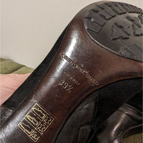 Roberto Del Carlo black leather and suede zipper booties Italy - Picture 9 of 10